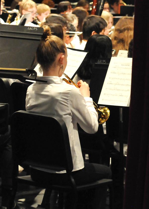Students performing at the 2023-2024 All County Band Concert